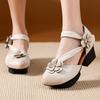 Fashion GKTINOO 2025 New Women Sandals Summer Genuine Leather Flowers Handmade Sandals Retro Style Round Toe Middle Heels Women's Shoes