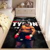 Sports Area Rug, Mike Tyson Boxing Black White Collage Red Gloves Poster, Man Cave Decor, Non-Slip Mat
