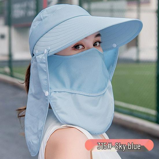 Women's Wide Brim Summer Sun Hat with UV Protection - Foldable and Face Covering for Outdoor Cycling, 2025.