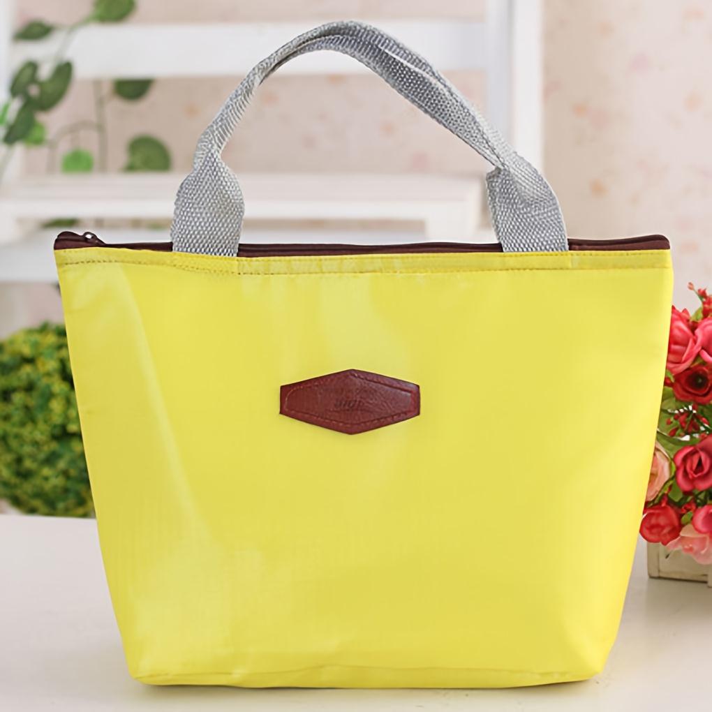 Candy Colored 5 Pcs Waterproof Lunch Bags Thermal Picnic Bag with Ice Pack Bento Box Organizer for Daily Use