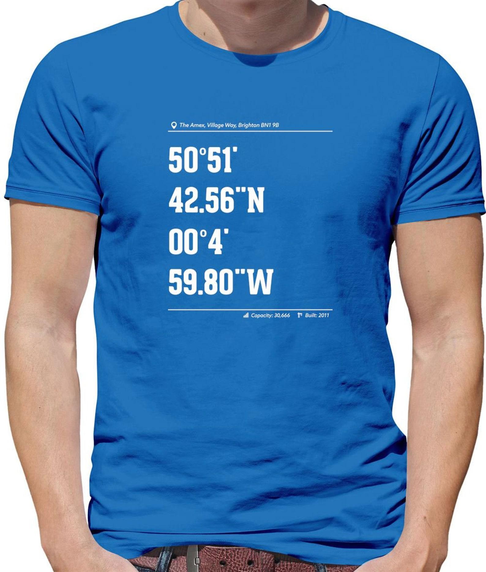 Brighton Stadium Coordinates - Mens Womens Kids T-Shirt - Fan love Football hove gift present dad husband son wife M
