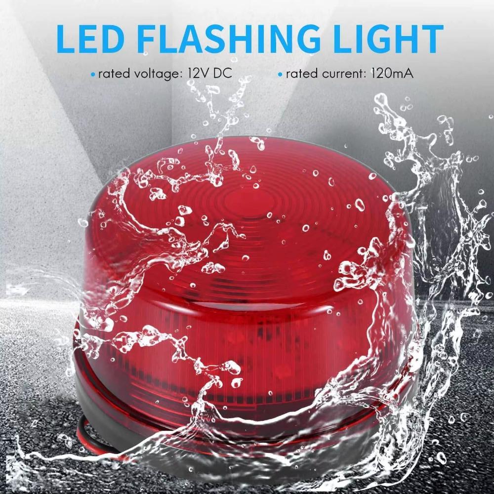 Feu clignotant LED de sécurité Rouge Lampe de signalisation d'alarme antivol Engins de chantier