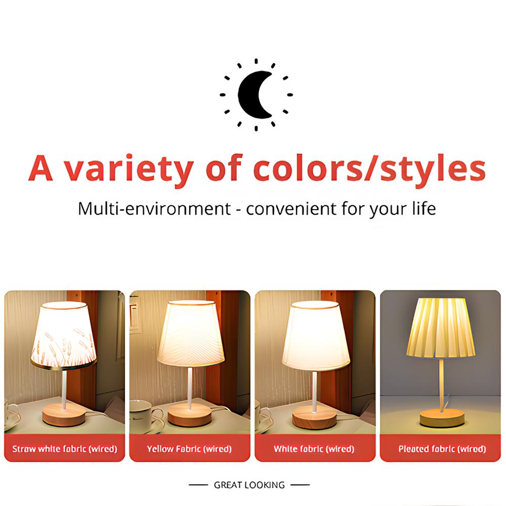 Lampada da comodino decorativa da tavolo in legno massello nordico, semplice e creativa, con telecomando, piccola luce notturna a risparmio energetico a LED