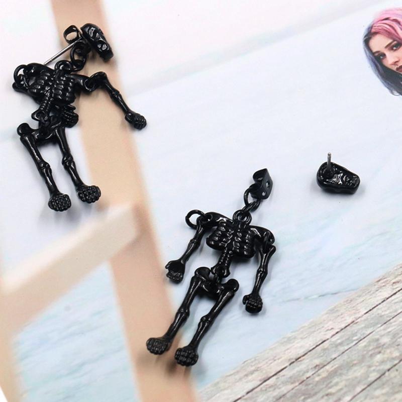 2022 Trendy Earrings European and American Fashion for Creative Punk Retro Skull Robot Earrings Halloween Jewelry Gifts