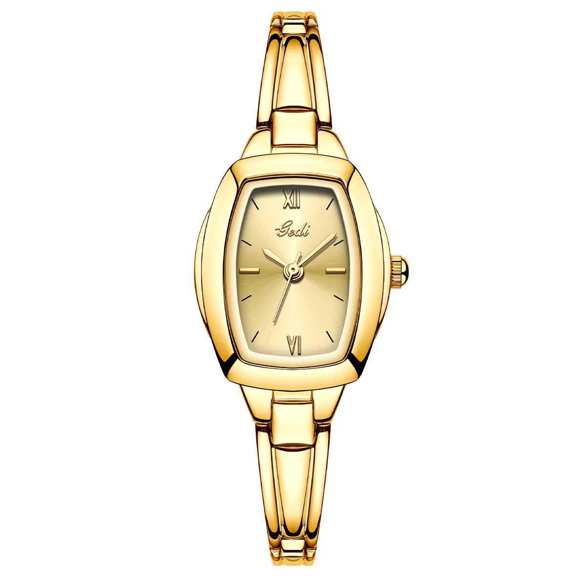 

Light Luxury High-End Wine Barrel Type Small Dial Women S Niche High-Value Retro Quartz Watch One size fits all