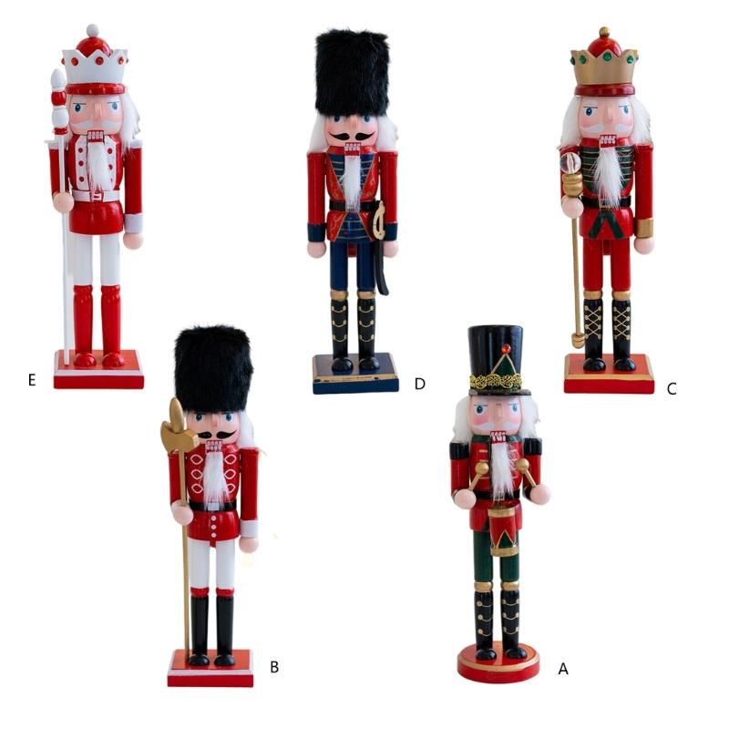 Christmas Nutcrackers Ornament, Wood Christmas Nutcrackers Soldier Figures Standing Decorations for Christmas