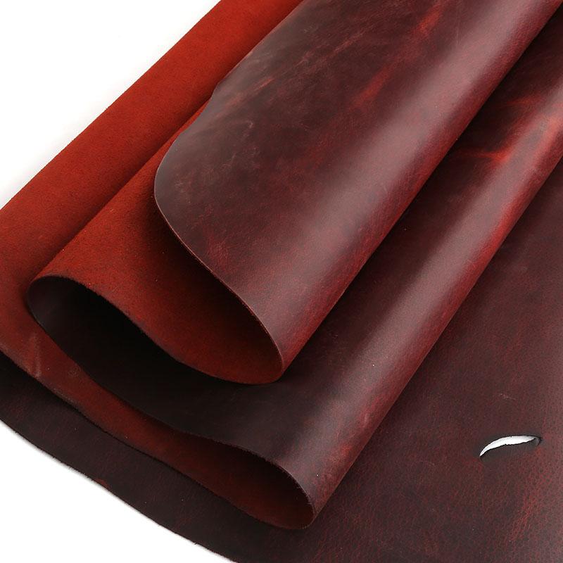 Capa Superior Piel de Vaca, Cera de Aceite, Piel Crazy Horse, Cuero Curtido Vegetal, Material de Cuero Hecho a Mano para Bricolaje, Cuero Genuino de 2 mm de Espesor