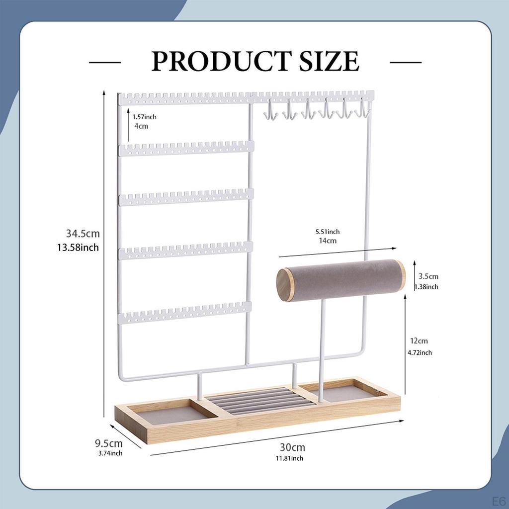 Jewelry Display Stand Bracelet and Holder with Wooden Tray for Showroom