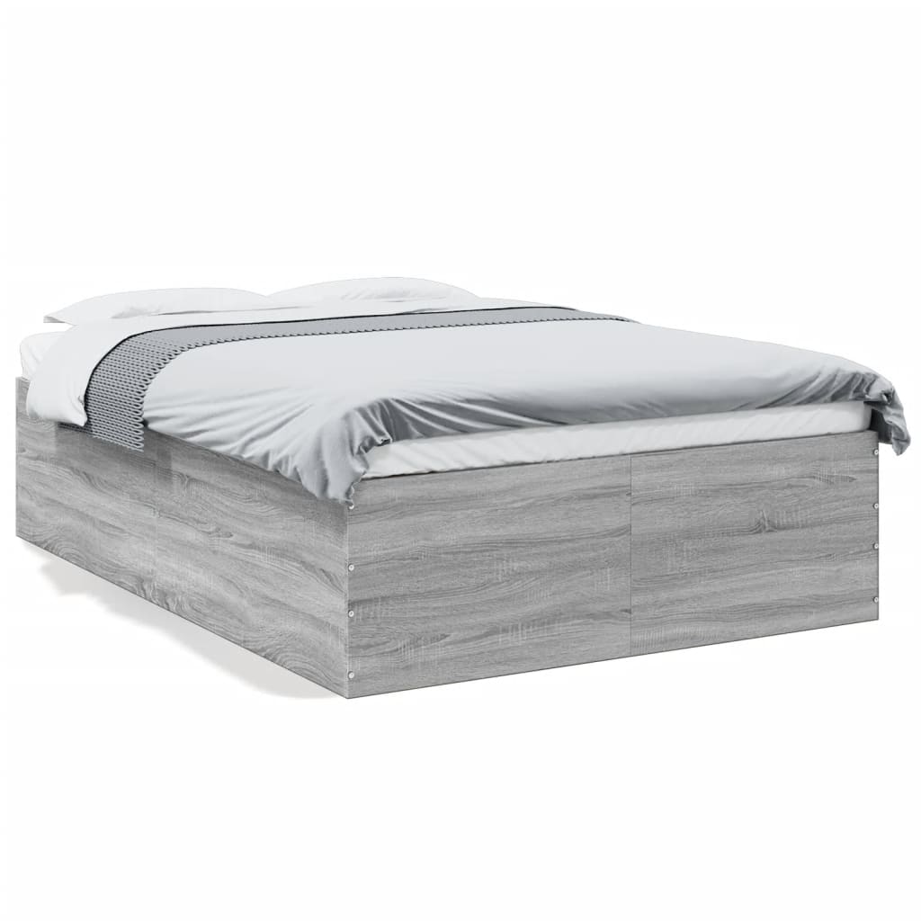 Bed Frame Gray Sonoma 120x190 cm Particleboard