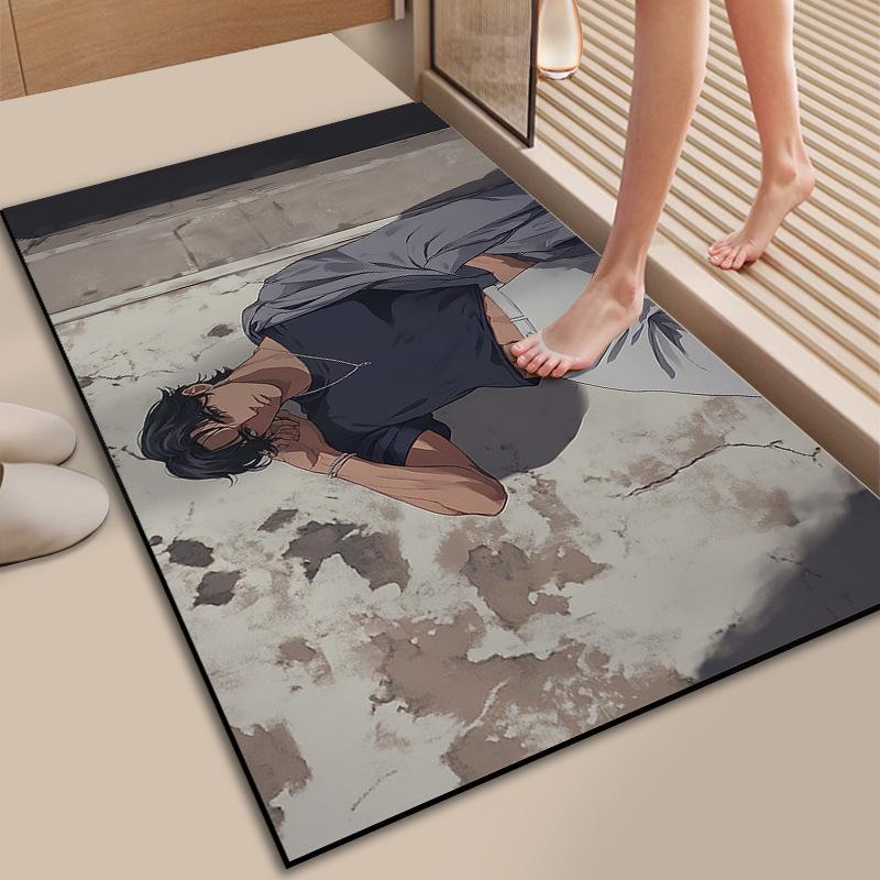 Entry Door Color Signature Handsome Boy Floor Mat Diatom Mud Absorbent Foot Mat Dirt Resistant Entry Door Door Door Mat Carpet Can Be Cut