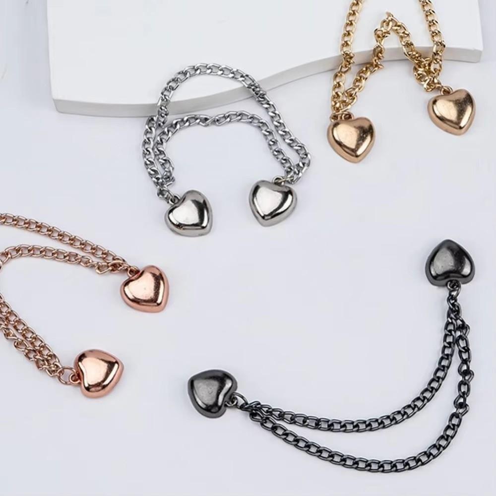 10PCS Detachable Magnetic Clothing Clip Heart-shaped Nail Free Chain Magnetic Buckle Multi-Function Metal