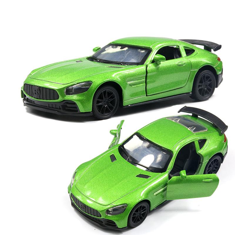 Bag 1:36 Alloy Sports Car Model with Sound and Light Pull Back Door Children's Toys Car Boy Women's Gifts Wholesale