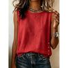 YYFS Camicette e camicie senza maniche con scollo a O con stampa tinta unita primavera estate moda casual da donna