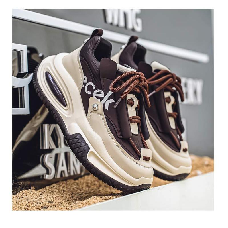 Fashion Men's Designer Shoes Brand Chunky Sneakers Two-tone Lace Up Casual Shoes for Men Fashion Student Vulcanized Zapatillas Hombre