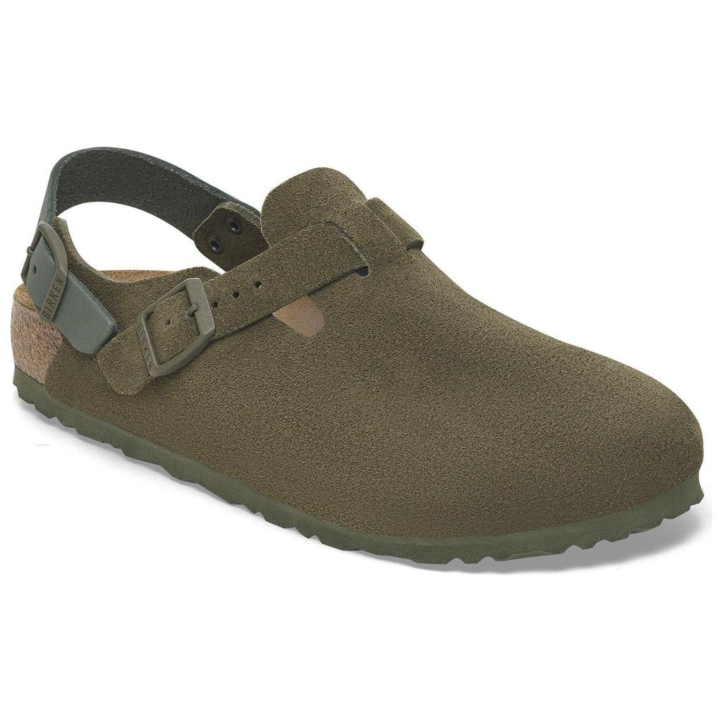 Birkenstock Tokio Suede Comfortable Versatile Simple Commuting Fashion Trendy Slide Sandals Unisex Sandals Olive-Green 1029912