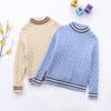 Children's Round Neck Solid Color Pullover with Thick Knit Base Sweater for Winter