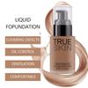 Full Coverage Foundation Deep Brown 30ml Water Based Liquid Makeup Sweatproof Transfer Resistant For A Complexion