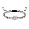 Charm Skull Head Copper Beads Bracelets Handmade Pave CZ Skeleton Crystal Adjustable Bracelet Punk Wrist Jewelry for Women Men