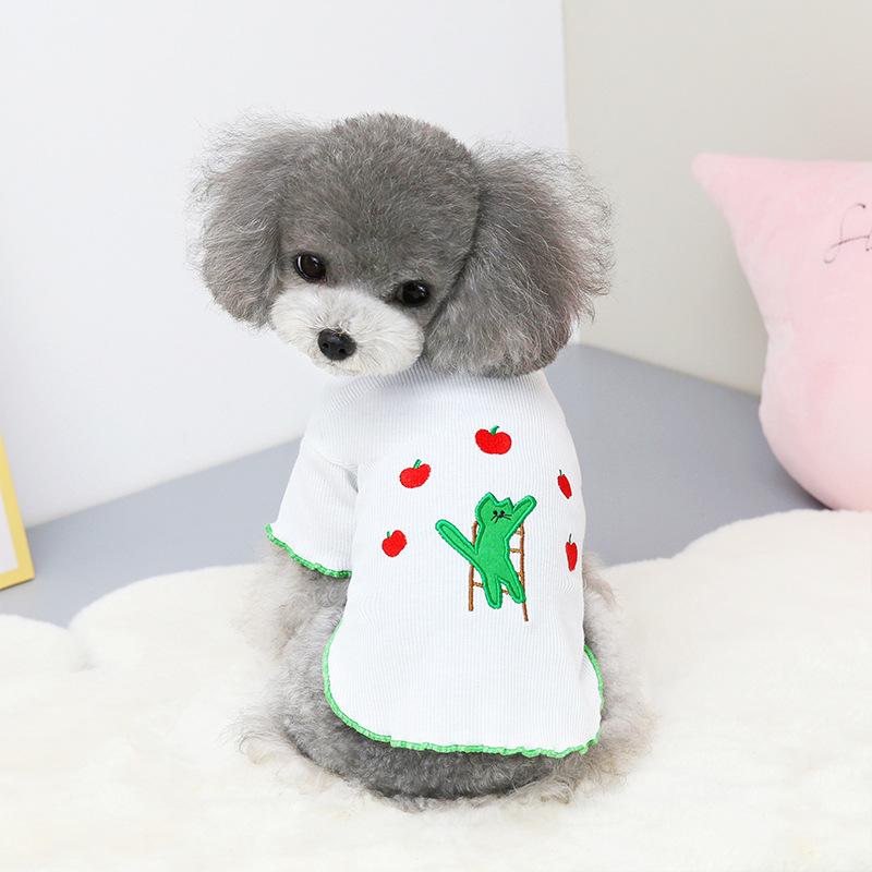 2024 New Pet Dog Supplies Naughty Bear Bottoming Shirt Bomei Teddy Small and Medium-sized Dog Clothing Casual Puppy Clothes