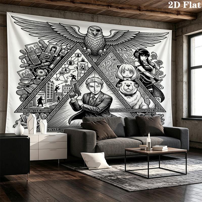 Spyxfamily Wall Tapestry Aesthetic Wall Hanging Printed Fabric Blanket Decorative Tapestries For Bedroom Living Room Home Decor