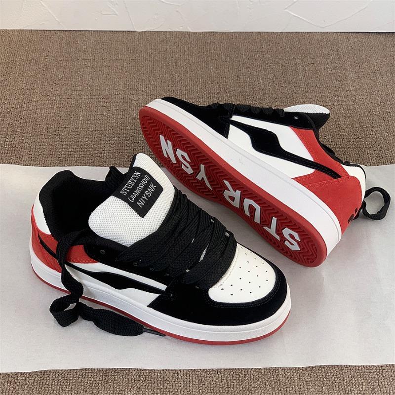 North Wind, Black and Red Classic Low-top Sports and Leisure Shoes, Men's and Women's Versatile Trend Board Shoes 2 New Summer Models