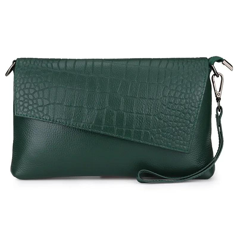 Crocodile Pattern Genuine Leather Crossbody Bag for Women Luxury Small Shoulder Bag Fashion Clutch Handbag
