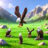 6 Stück Mini-Weißkopfseeadler-Ornamente, Harz-Winzige Adler-Figuren, Miniatur-Weißkopfseeadler-Figuren, Sammler-Accessoires für Feengarten DIY Mikro-Landschaft