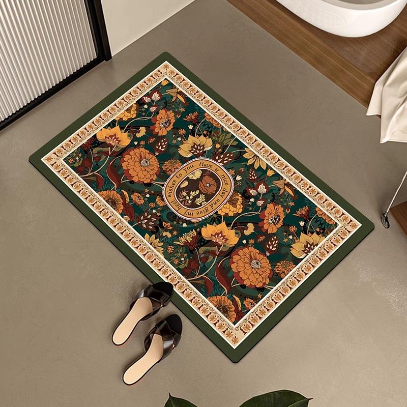 VIKAMA Bathroom Mats Kitchen Mats Front Door Mats Foot Rugs Non-slip Diatomite Mud Quick Dry Machine Washable Manageability