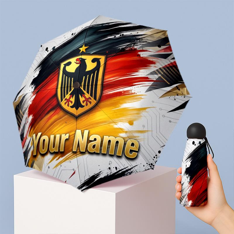 Germany national football team Manual Five Fold 8 Rib Umbrella Support Custom Text, Lightweight Travel Umbrella