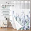 Botanical Floral Double Layer Polyester Shower Curtain