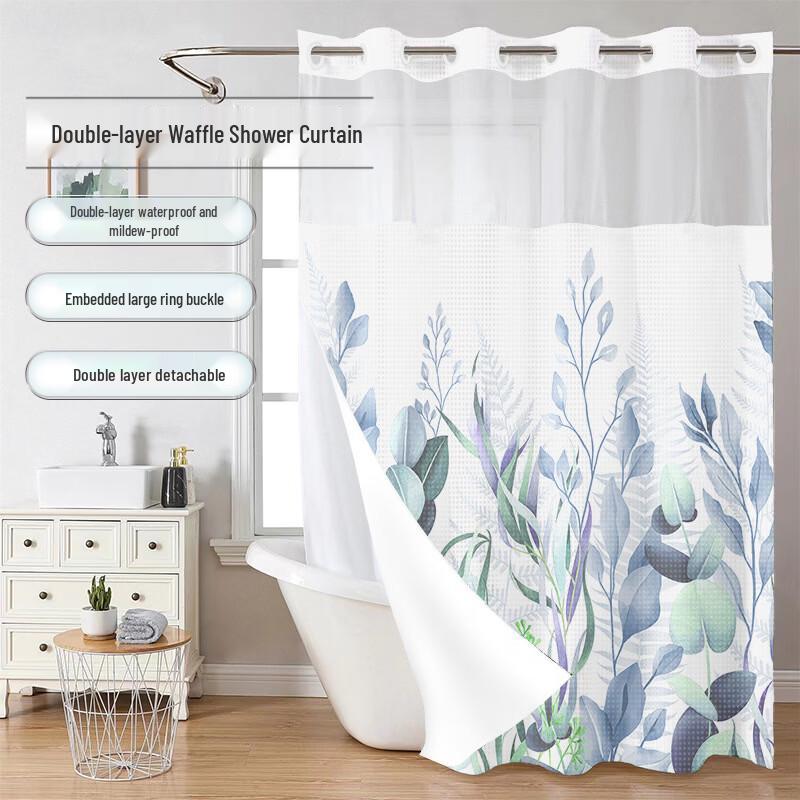 Handun Floral Polyester Shower Curtain