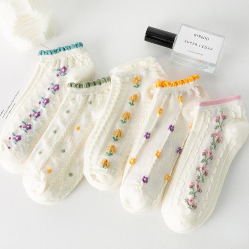 5 Paar Damensocken Kurz Boot Unsichtbar Chaussette Femme Skarpety Baumwolle Knöchel Meias Socke Damen Atmungsaktiv Calcetines Mujer