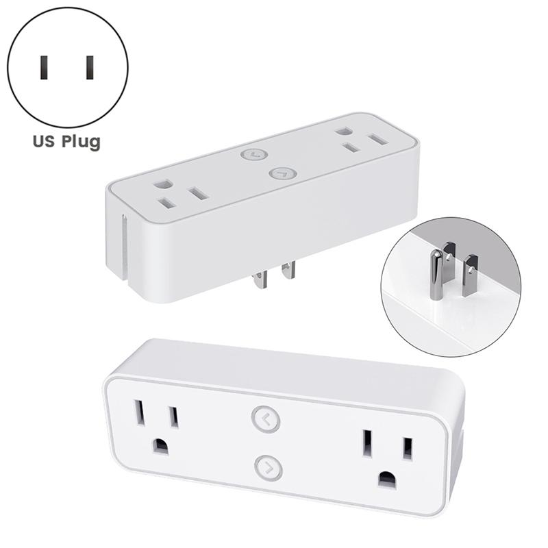 2025+ Smart Plug 10A, WiFi Outlet Extender Dual Socket Plugs Works with for , Home Assistant,No Hub Required US Plug