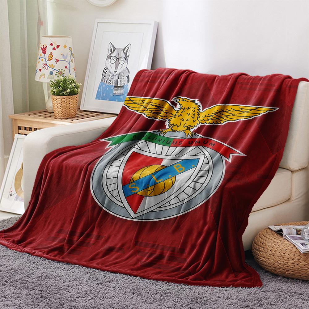 Benfica LOGO Flanelová deka, Vysoká kvalita, Pohodlná pro všechna roční období, Domácí dekorace, Teplo a pohodlí
