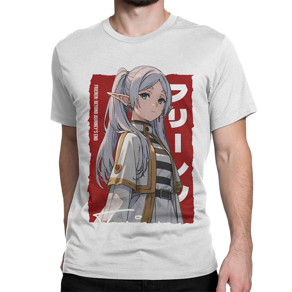 Anime Beyond Journeys End Japanese T Shirt for Men Women Cotton  TShirt Round Neck Sousou No Frieren Tees Clothes Plus Size