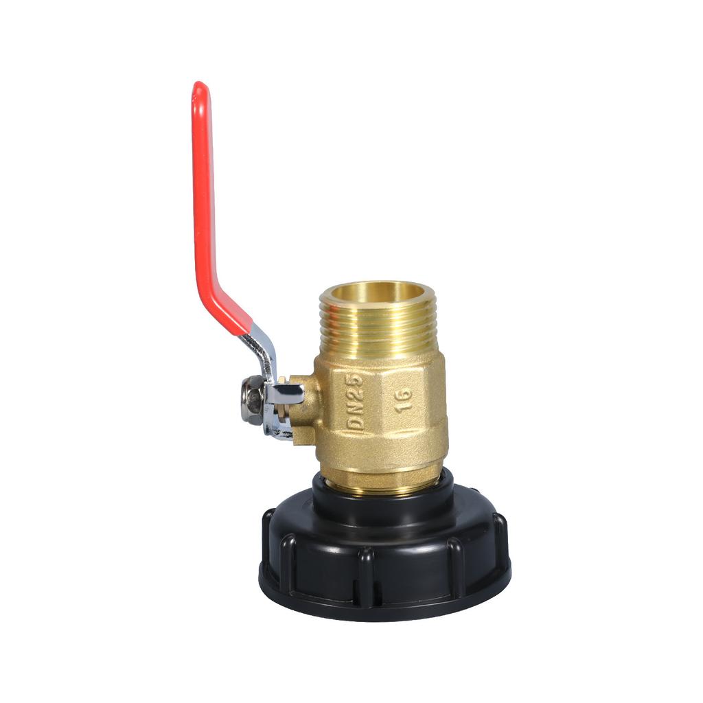S60 To 1/2 3/4 1 inch Male Thread Connector Brass Valve IBC Tank Tap Adapter Nipple Garden Hose Quick Connect Tank Valve