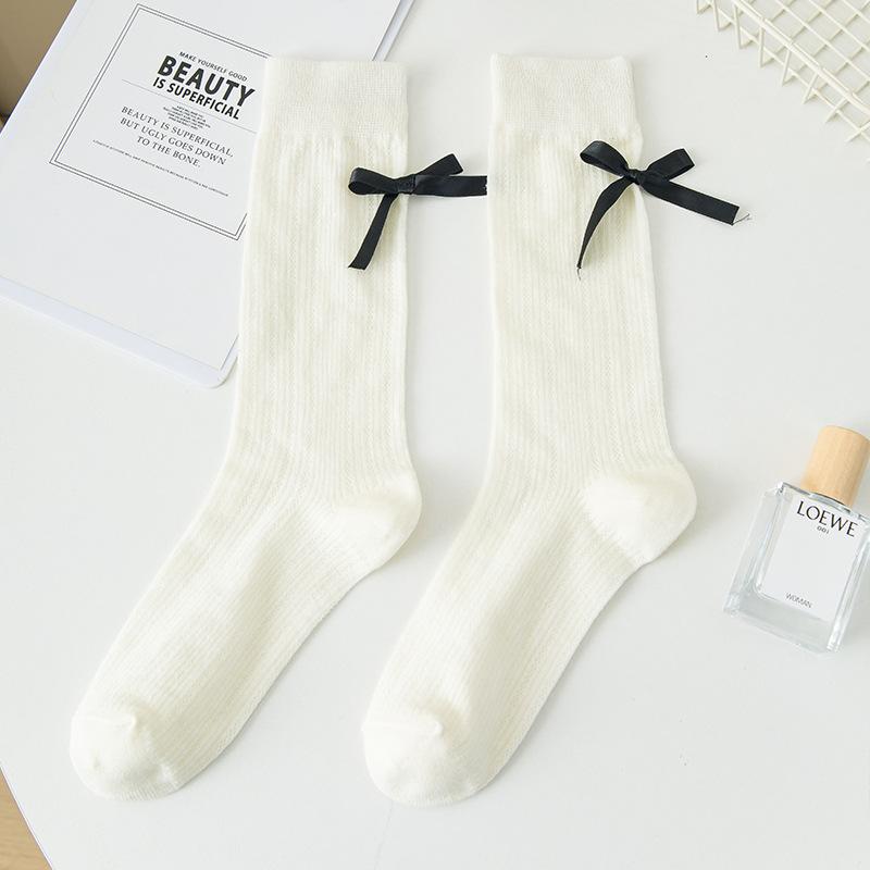 Female Summer Fashion New Bow Ballet Wind In The Tube Pile Socks