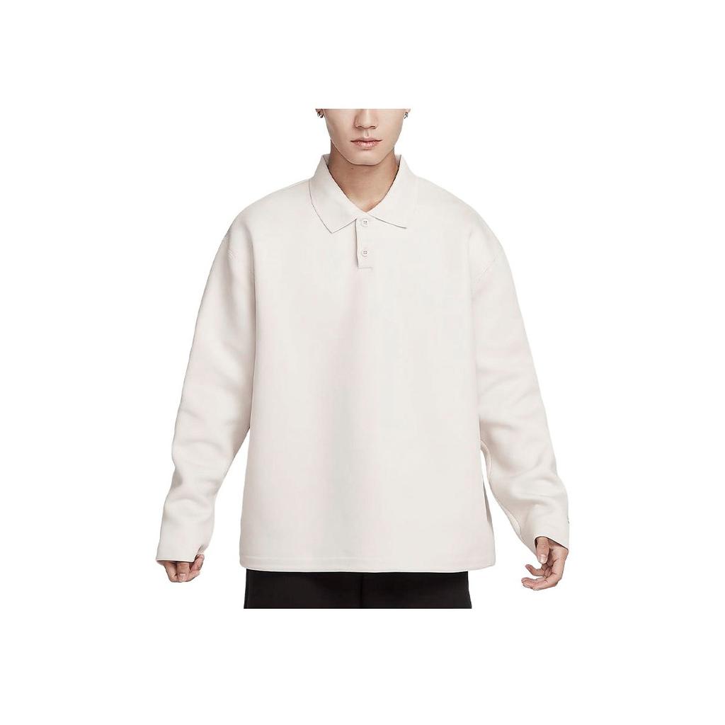 Nike Tech Fleece Reimagined Solid Color Breathable Long Sleeve Polo Shirt Men tops Light-Red-Brown FZ7571-104