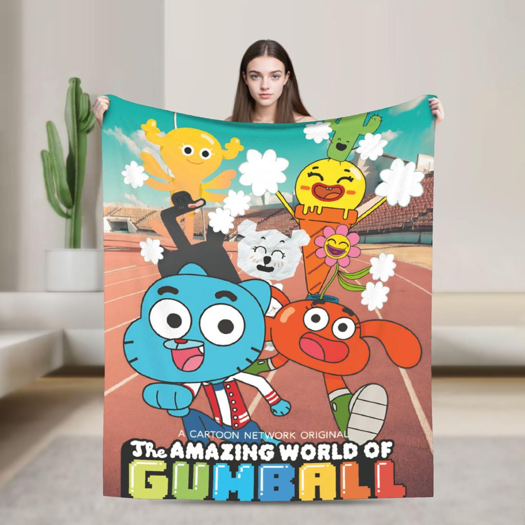 The Amazing World Of Gumballs Blanket  Picnic Flannel Throw Blanket For Couch Bed Warm Soft Design Quality Bedspread Gift Idea