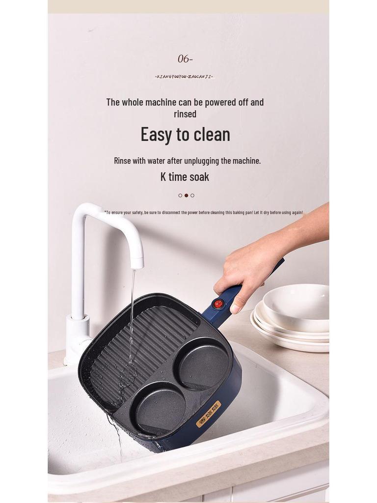 Multi-Functional Non-Stick Breakfast Maker for Burgers, Fried Eggs, Pancakes, Steaks, and Sandwiches