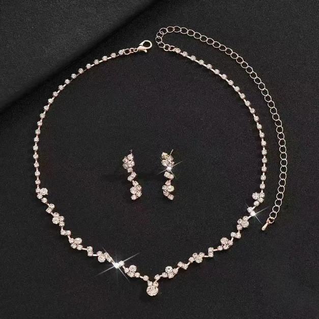 Fashion Jewelry Set With Dazzling Water Diamond For Brides And Women