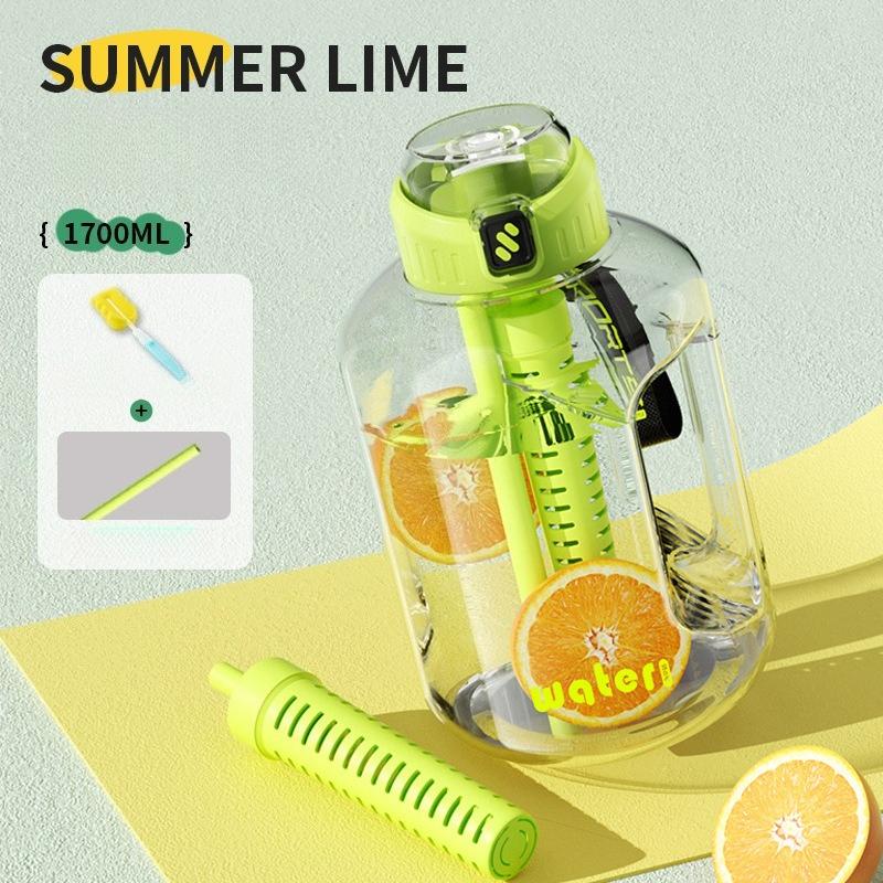 1.7L/2.7L Fitness Cup Drinking Bottle Large Capacity Portable PC Sports Water with Straw Good-looking Student Drink Kettle