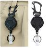Heavy Duty Retractable Keychain with Magnetic Closure Tactical ID Badge Holder Reel Carabiner Clip Easy-pull Buckle