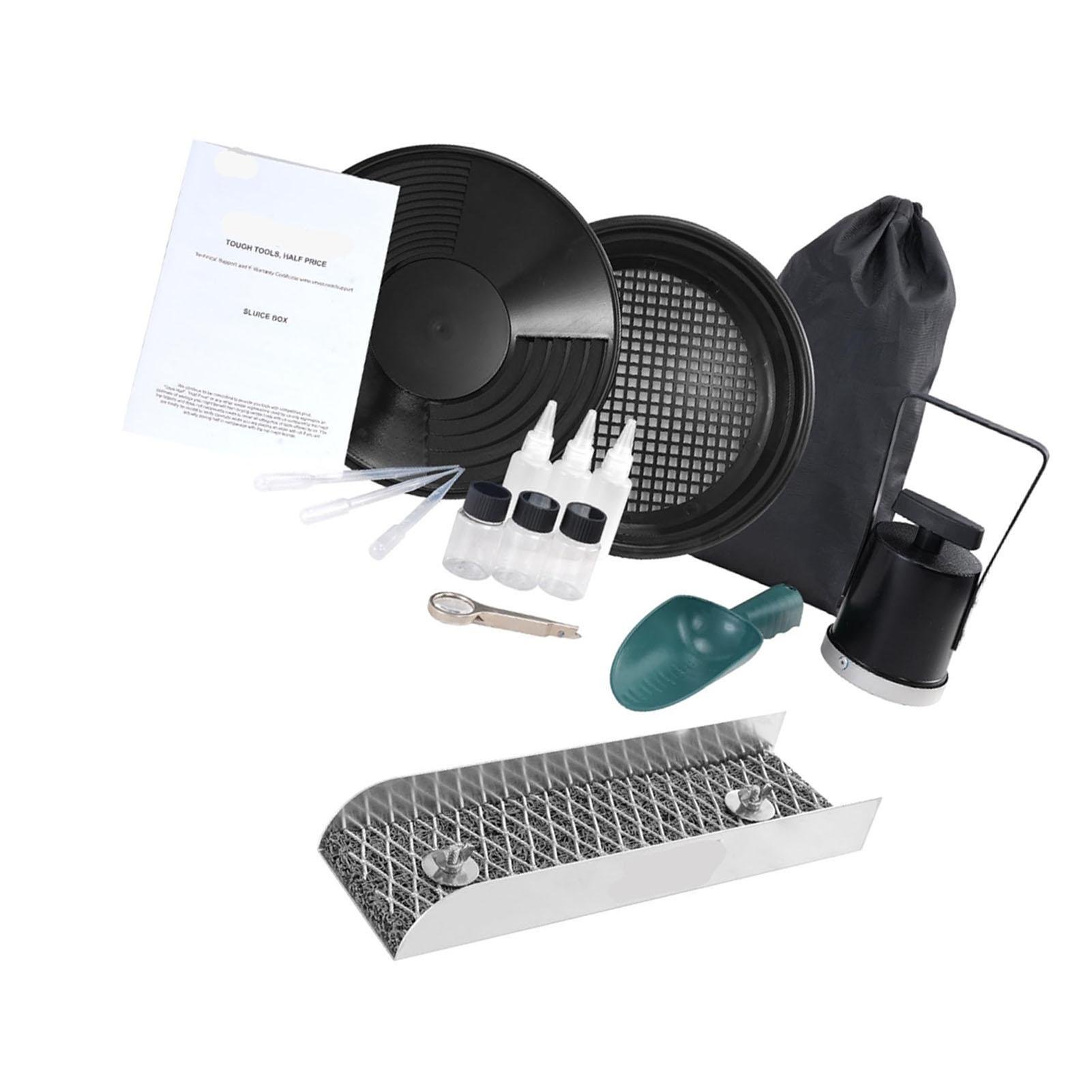 

12-дюймовый золотой лоток для промывки, портативный шлюз из алюминиевого сплава, набор для просеивания и промывки, рюкзак на шнурке