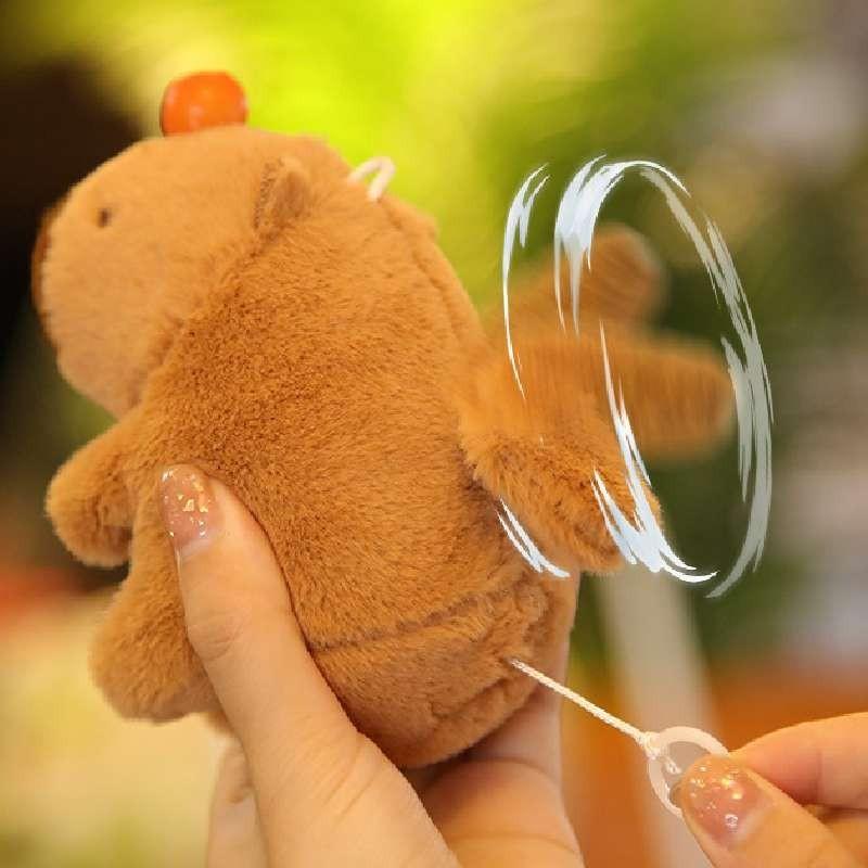 Soft Capybara Plush Doll Keychain Bag Accessory Waving Tail Guinea Pig