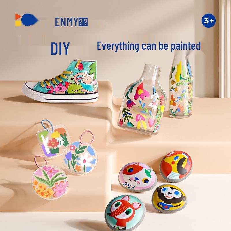 Enmi Double-Headed Washable Acrylic Marker for Students - Soft & Hard Tips