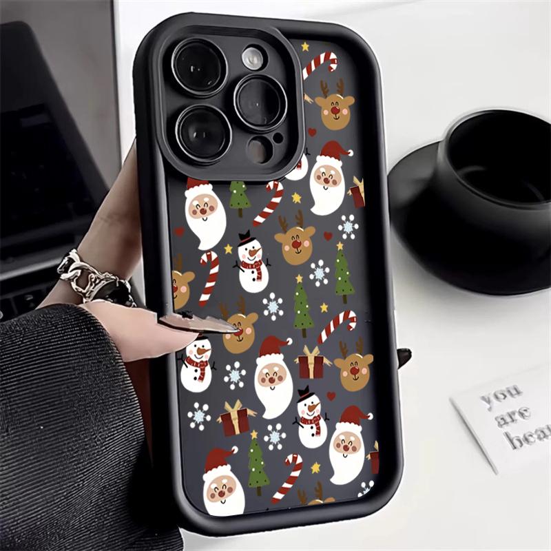 Süßes Weihnachtsmuster Weiche Handyhülle Für iPhone 17 Pro MAX 16 16 14 13 12 11 Pro Max 17 Air Cover