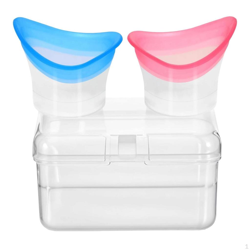 2 kusy kelímků na výplach očí, čisticí oči, tvarovaný okraj, opakovaně použitelná odměrka, výplachová sada pro