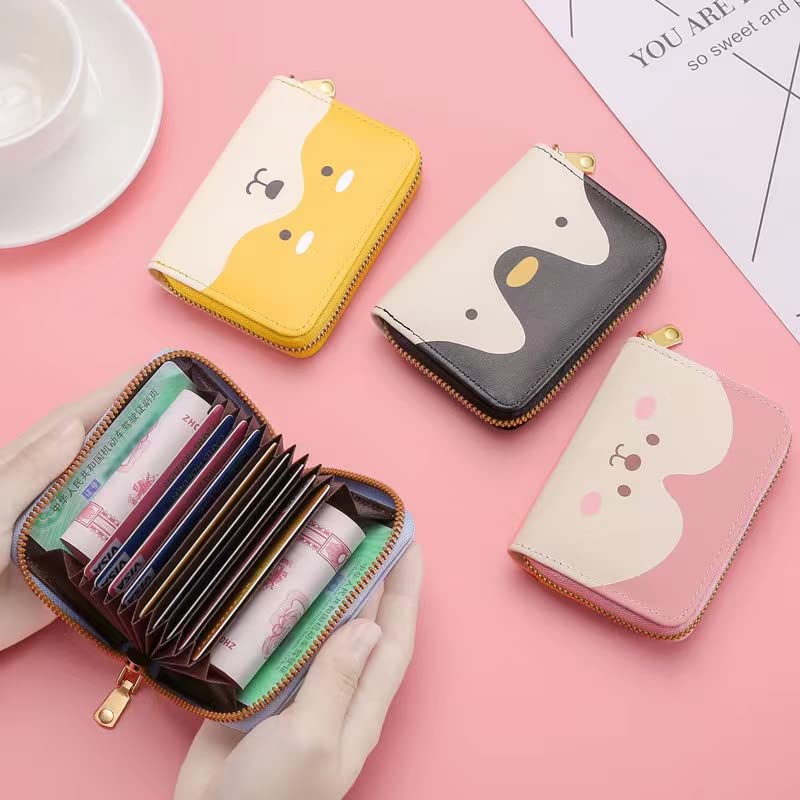 Mini Card Key Zippered Coin Purse Holds 9 Small and Portable Shiba [Himalayan Star] Wallet, Case, Case, Cards, (Yellow Inu)