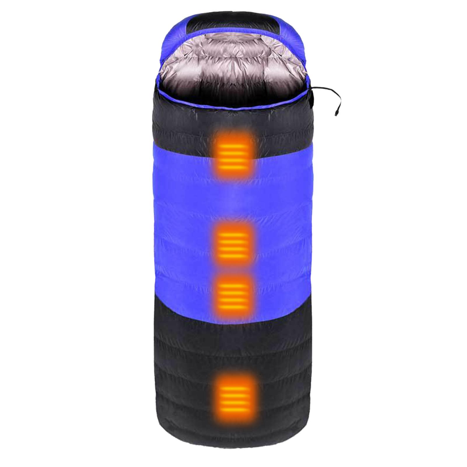 

Спальный мешок с подогревом и мешком для хранения, зимний теплый спальный мешок для кемпинга, пеших прогулок, путешествий